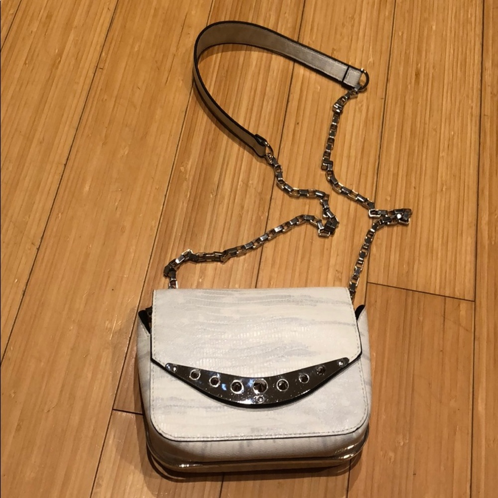 Sam Edelman White and Silver Weston Cross Body